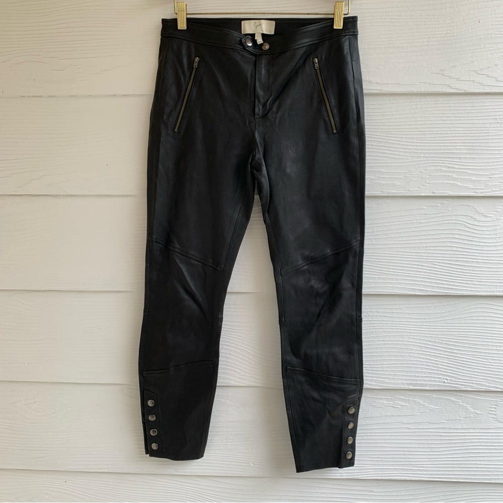 Joie Darnella Lambskin Leather Pants Caviar Black size 6